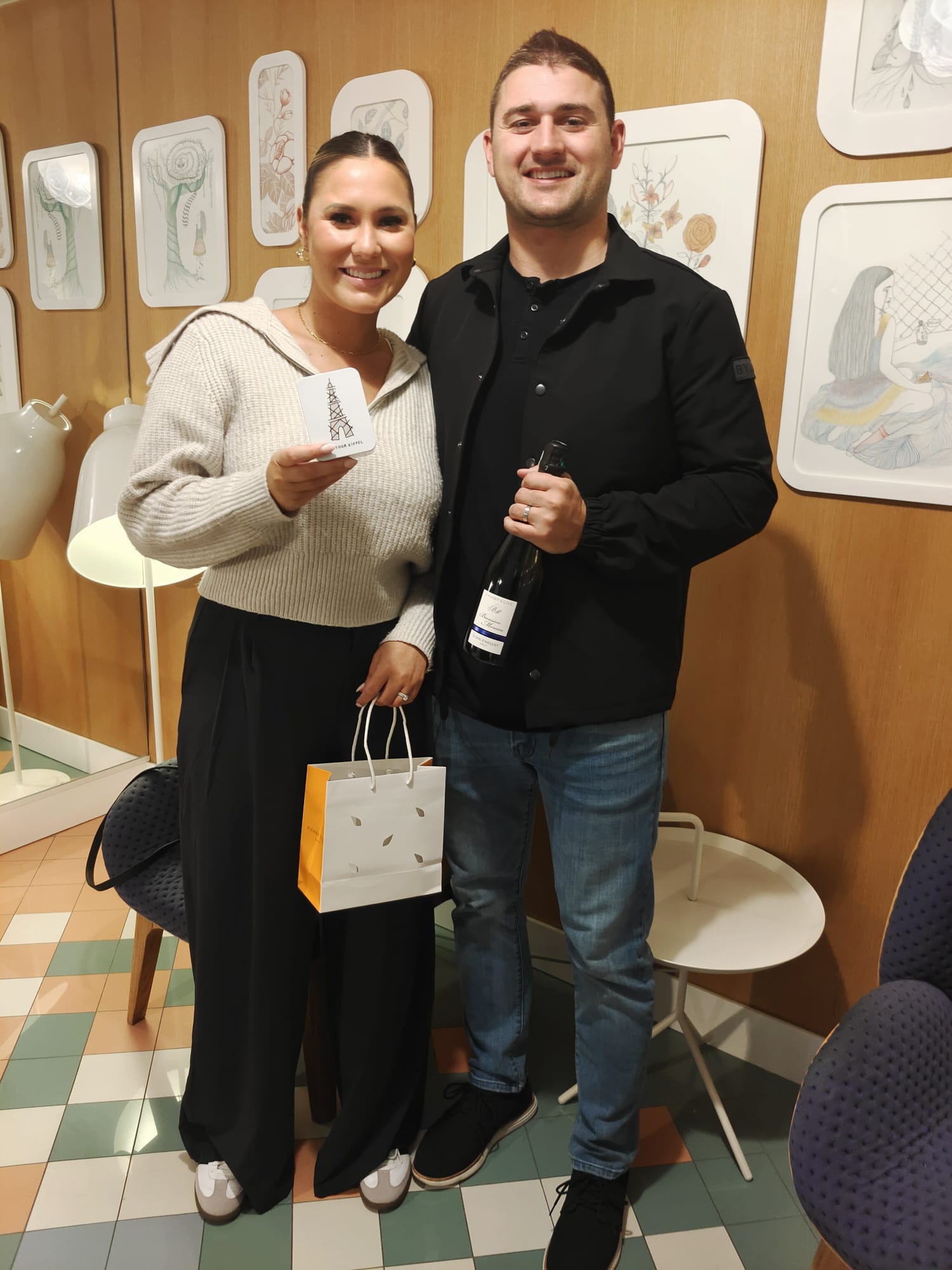 Champagne and a welcome gift arranged for a European honeymoon
