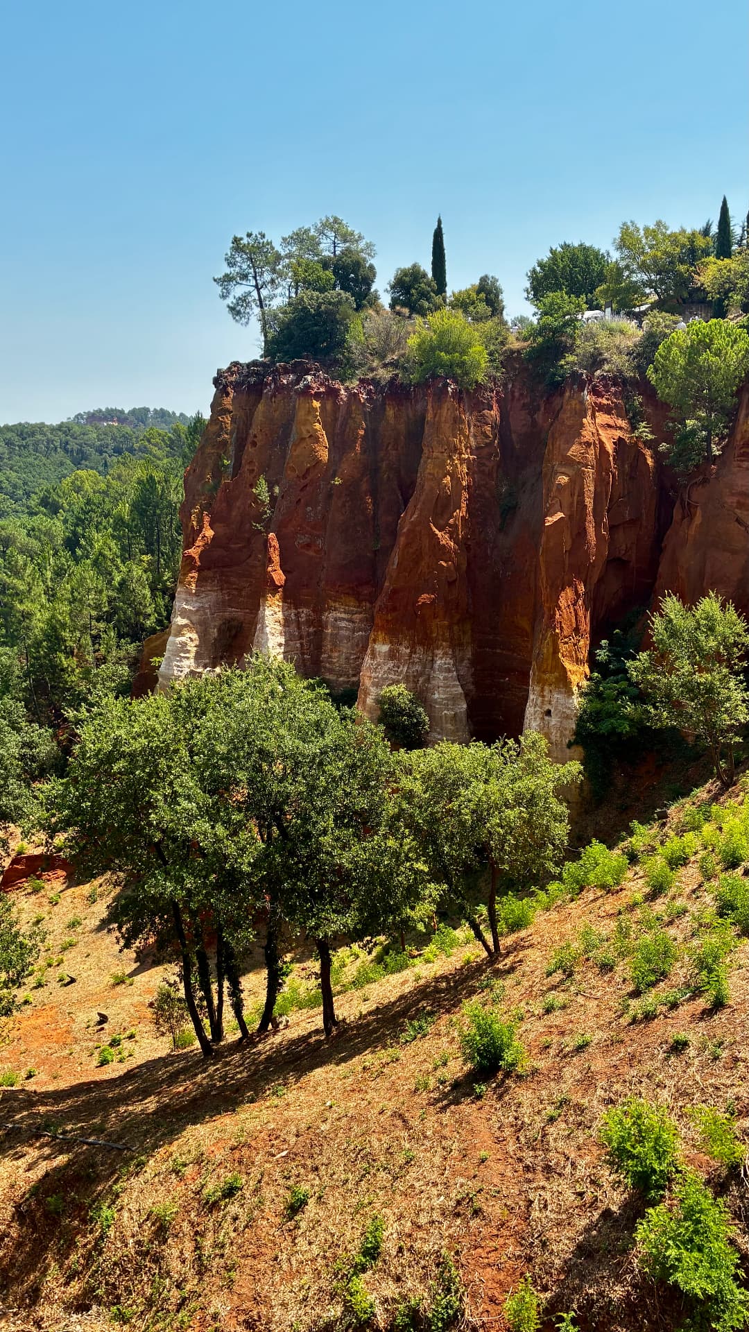 The vivid ochre cliffs and lanes of Roussillon in the Luberon, Provence