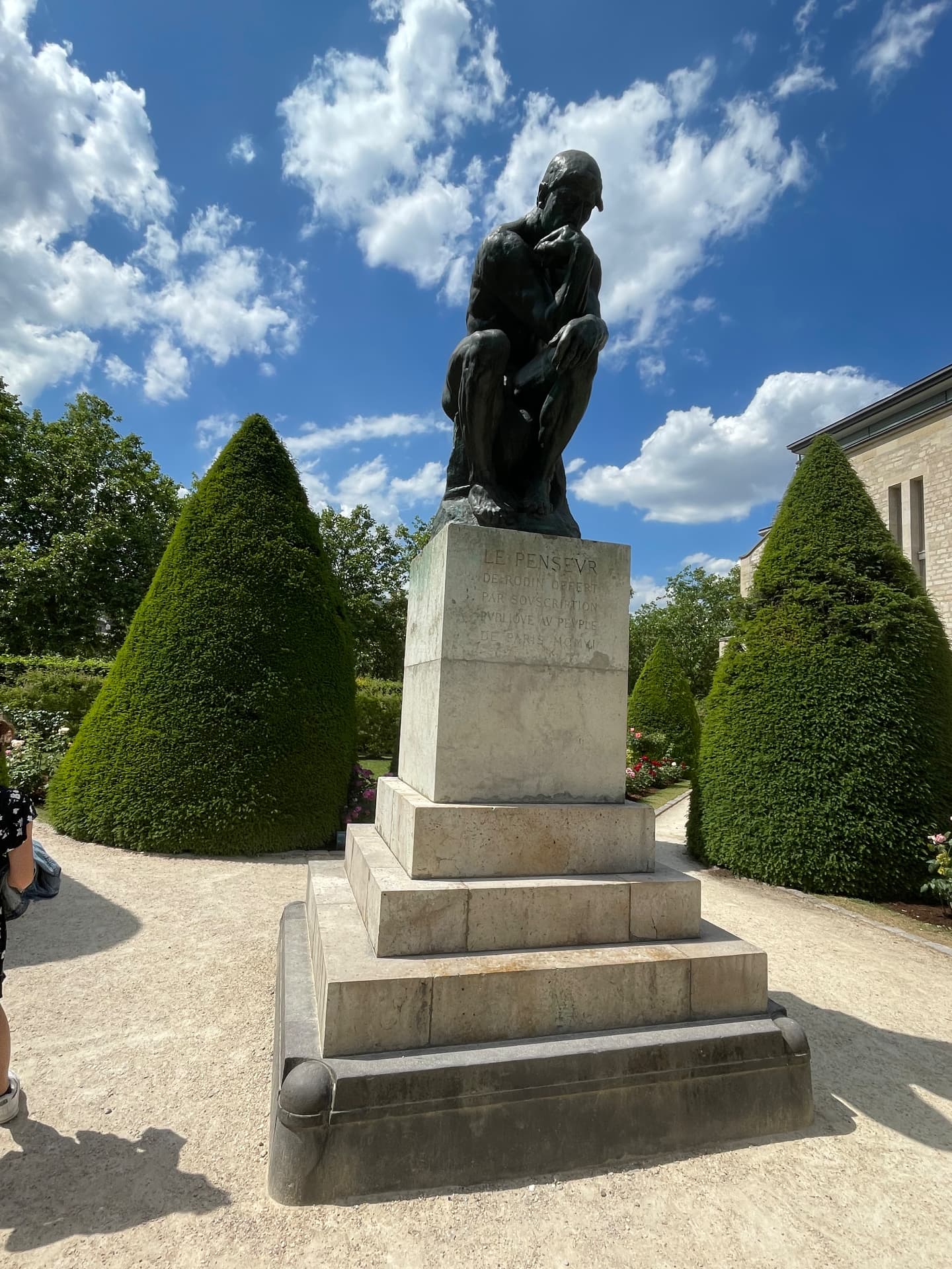 Rodin's Le Penseur sculpture in the gardens of the Musée Rodin, Paris
