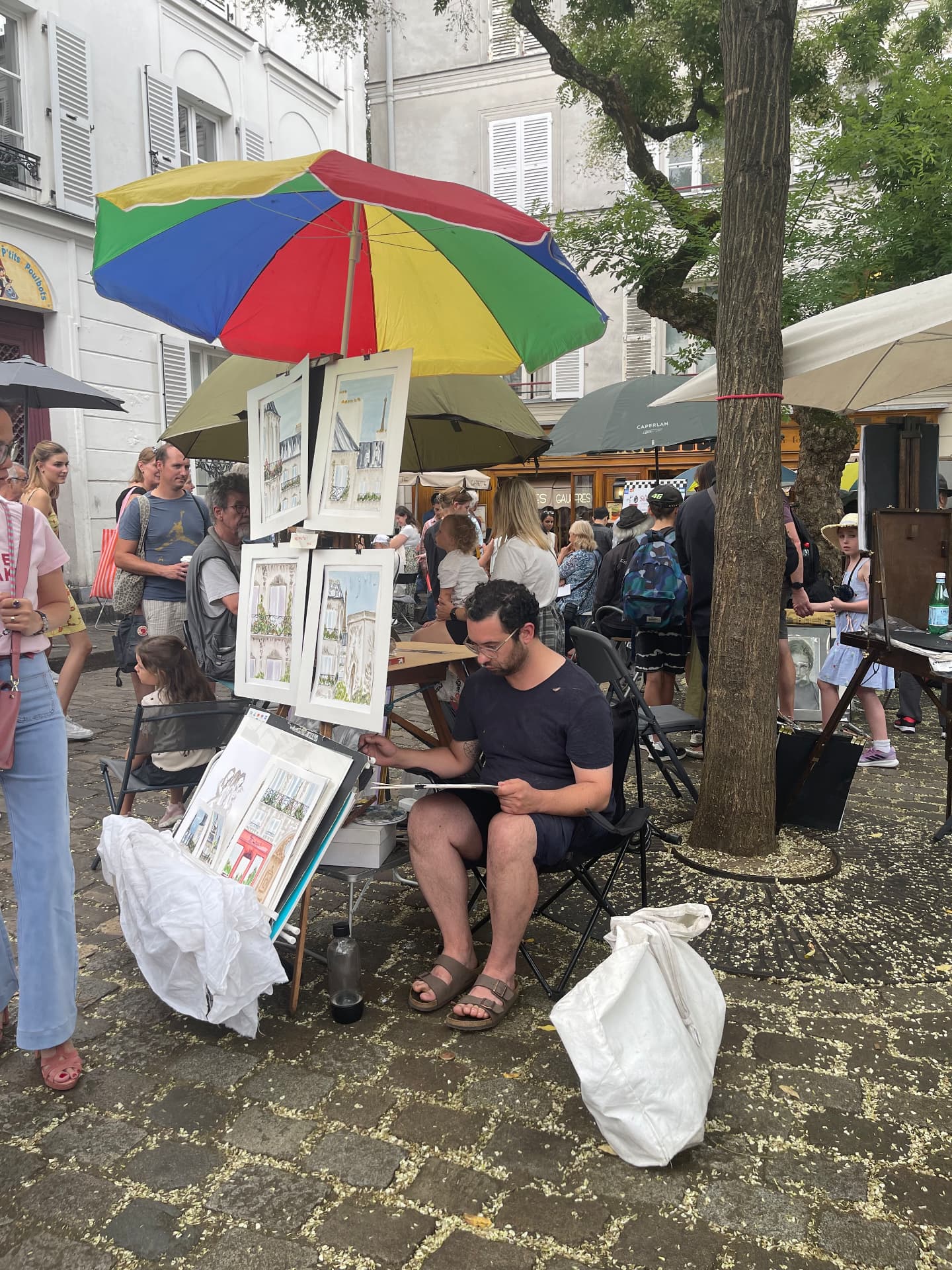 Place du Tertre painter at work, Montmartre
